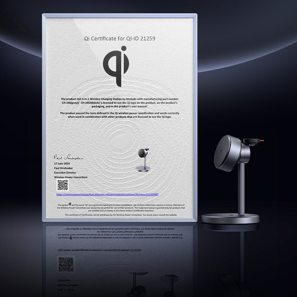 MagQ Qi2 Magnetic Wireless Charging Station 3 in 1 Stand (Qi2 Officially Certified)