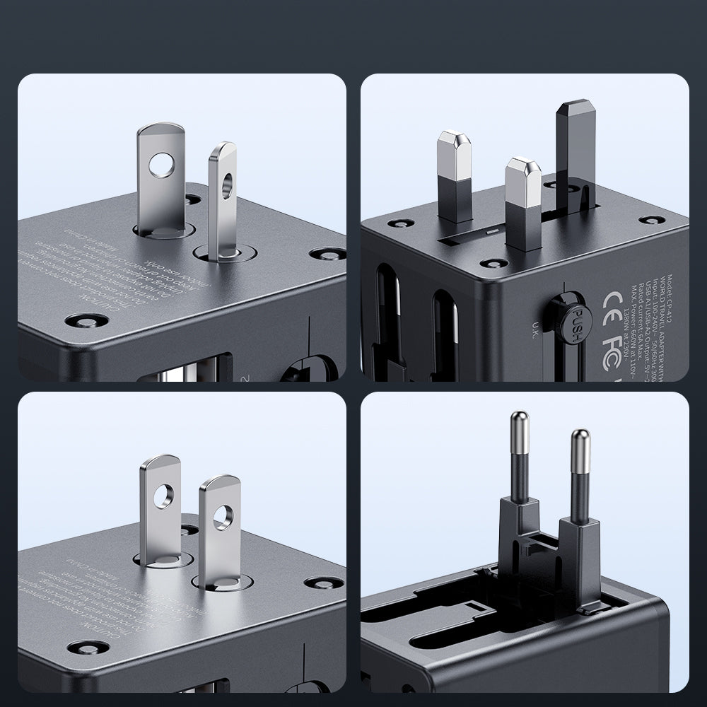 10.5W 2A+1AC Universal Travel Adapter (UK/US/EU/AU)