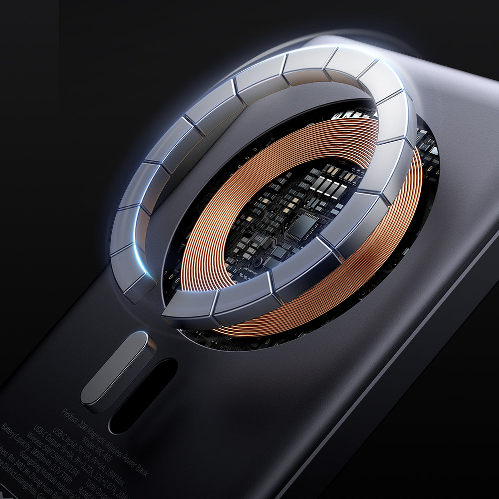 20W Magnetic Wireless Metal Ultra-Thin 10000 mAh 1C Power Bank