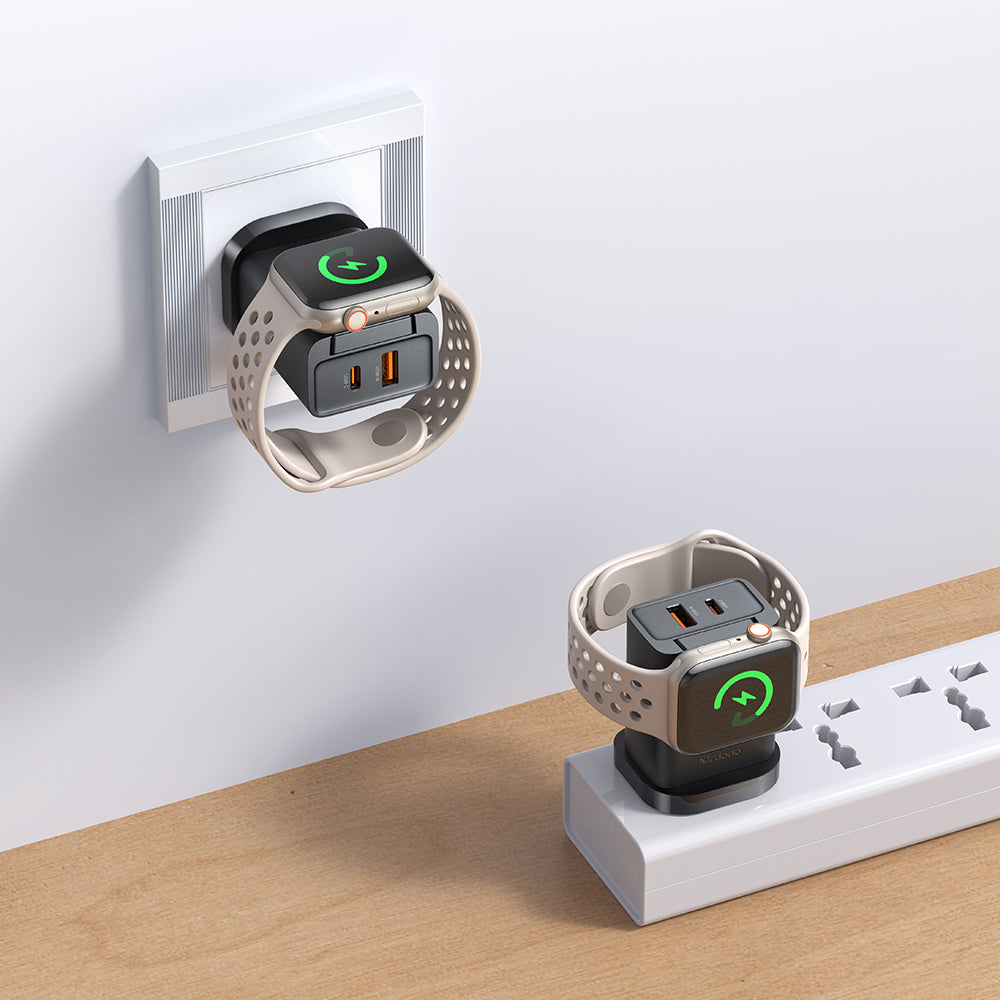 30W 1C+1A 2 in 1 Travel Charger with Built-in Apple Watch Charger(UK)