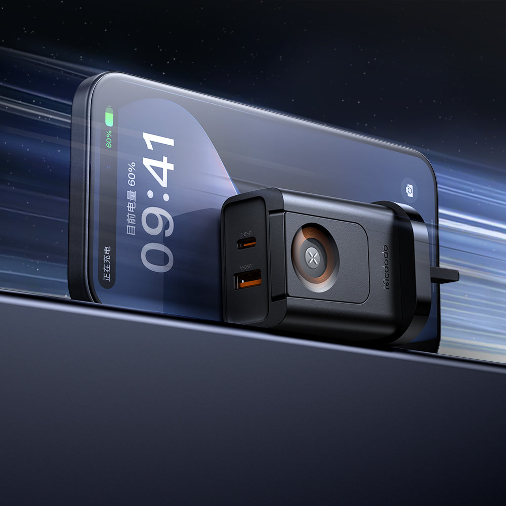 30W 1C+1A 2 in 1 Travel Charger with Built-in Apple Watch Charger(UK)