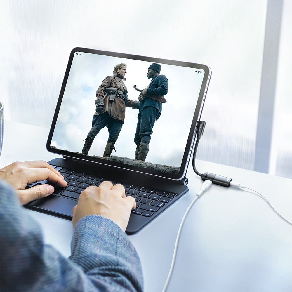 Type-C to Type-C and DC3.5mm Audio Adapter 0.12m, (60W PD Charging + Music Play+Call Function)