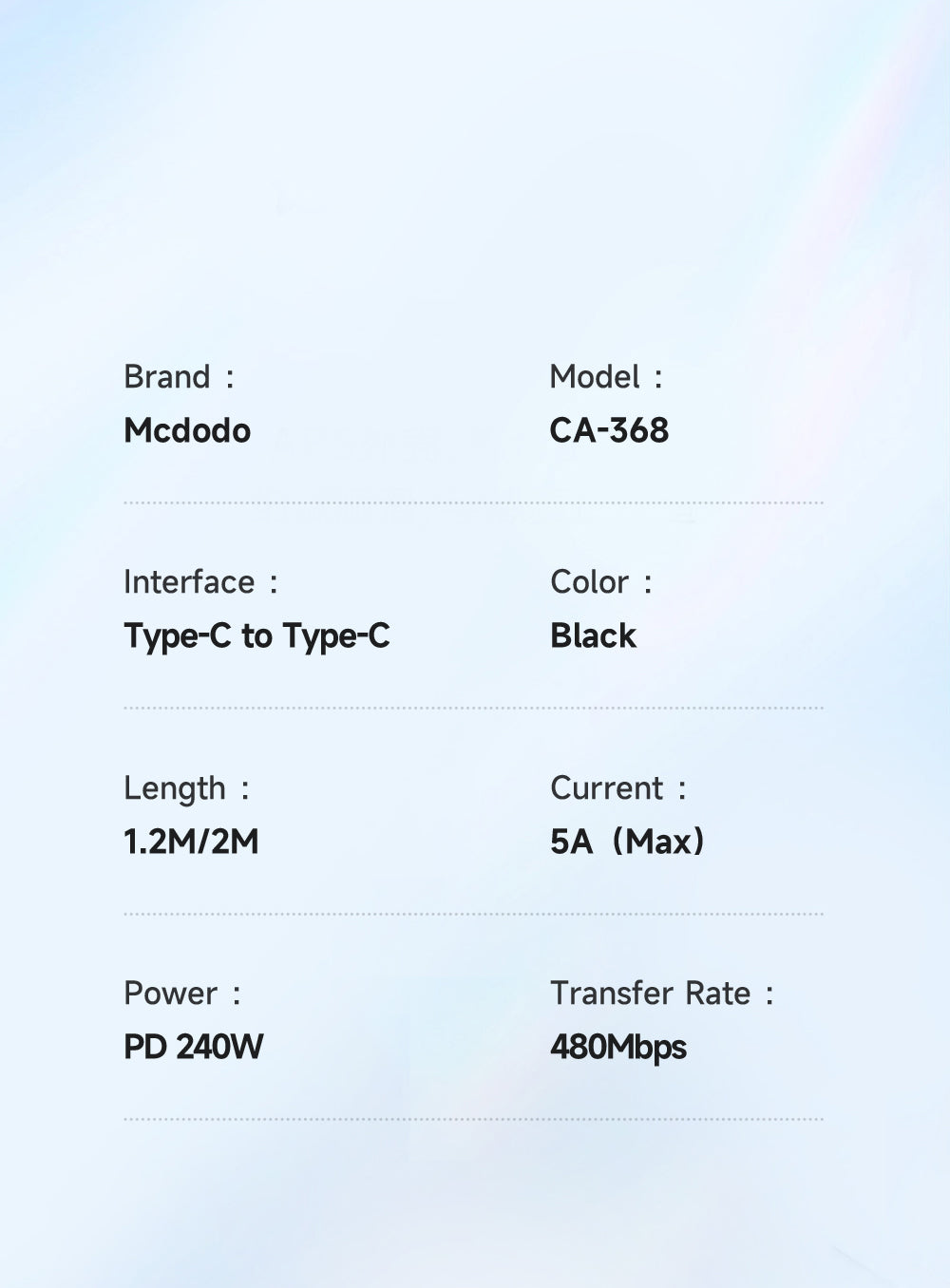 240W Type-C to Type-C Data Cable 2m