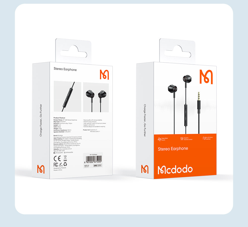 DC3.5 Wired Earphone (Flat-ear Version)