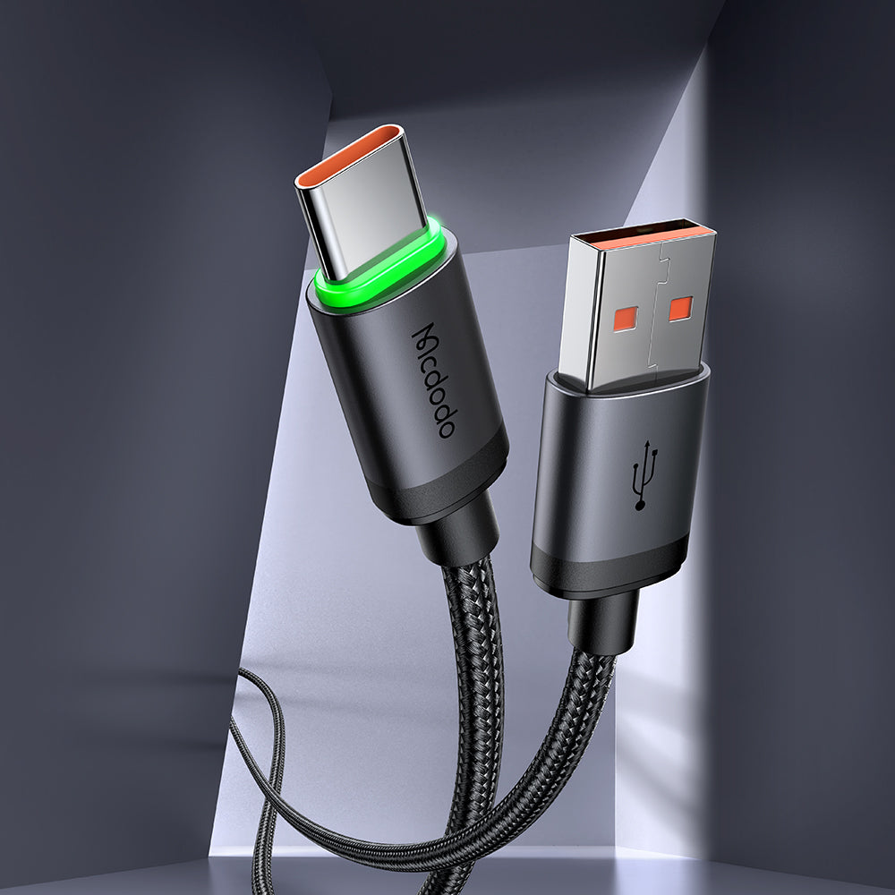 USB-A to USB-C Cable with Charging Light 1m