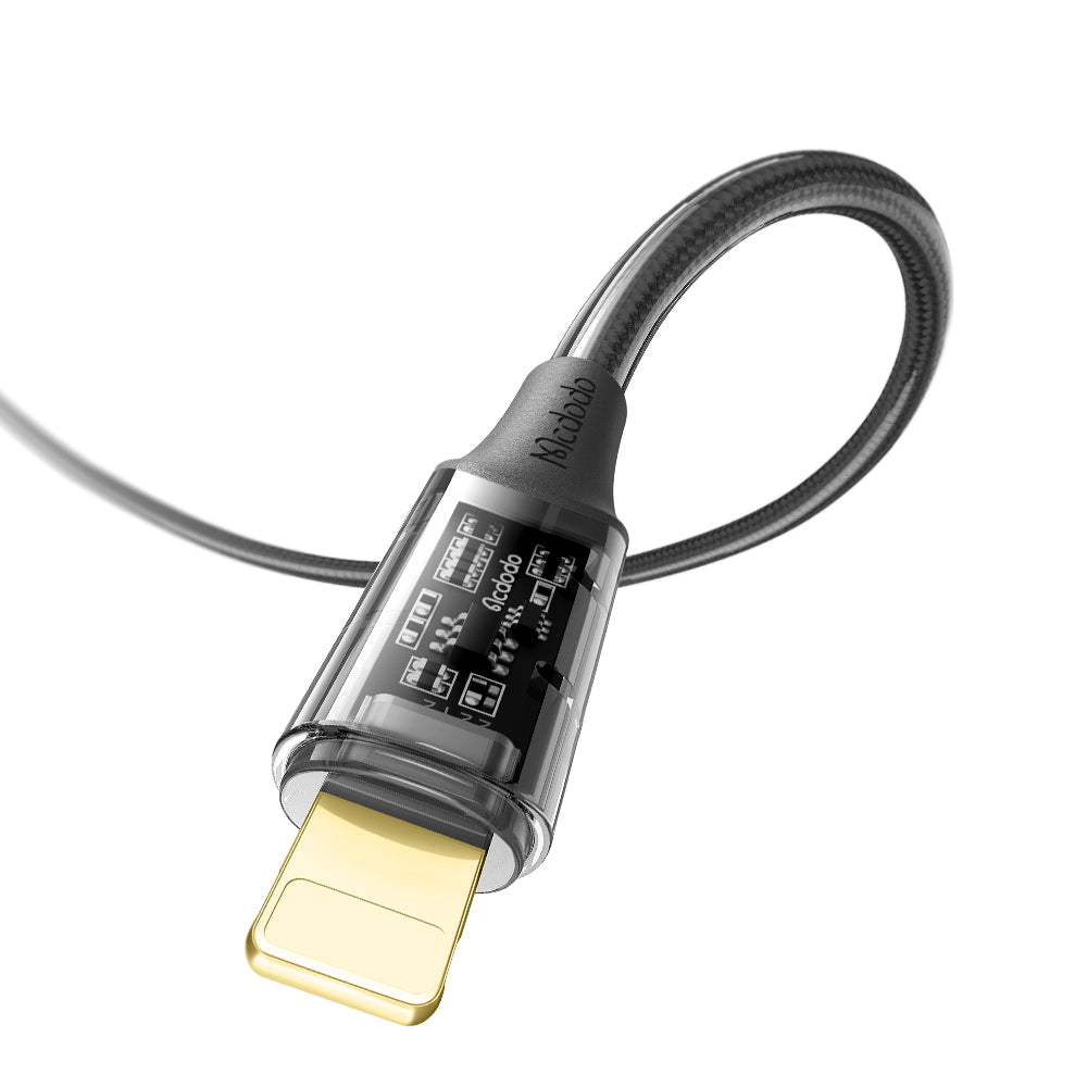 36W Type-C to Lightning Transparent Data Cable 1.2m