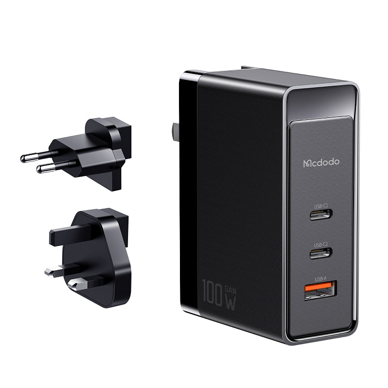 100W 2C+1A GAN Universal Travel Adapter (UK/US/EU)