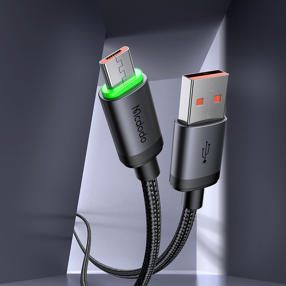 USB-A to Micro USB Cable with Charging Light 1m