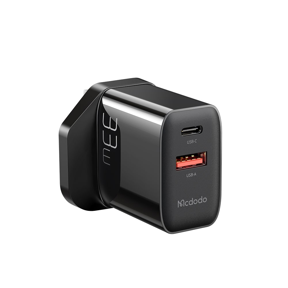 33W PD+QC Dual Port Charger (UK plug)