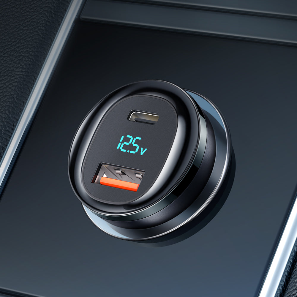 95W Digital Display 1C+1A PD Fast Car Charger