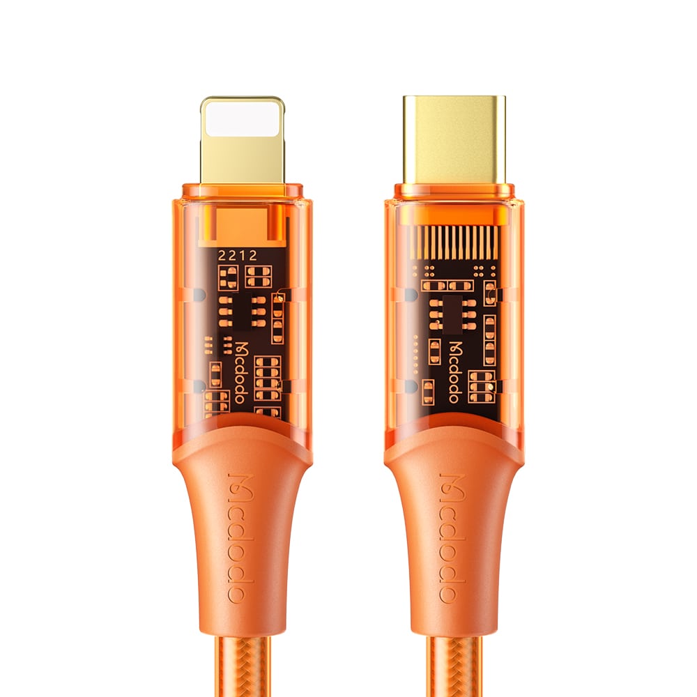 Amber Series Type-C to Lightning 36W Transparent Data Cable 1.2m