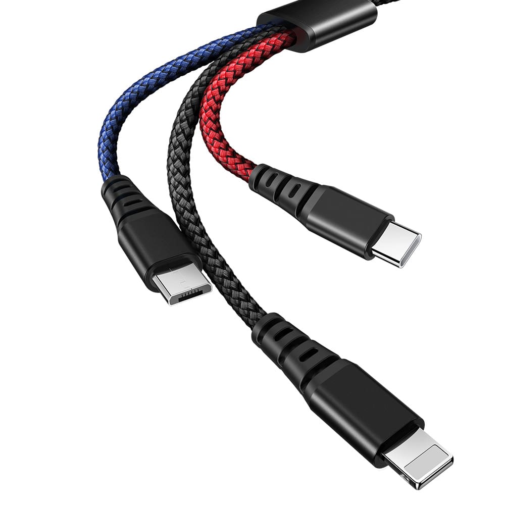 Armor Series 3 in 1 Lightning+Micro USB+Type-c Cable 1.2m