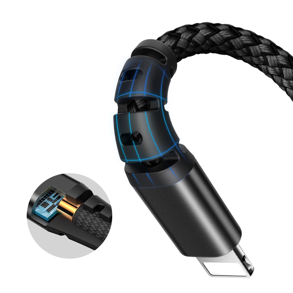 Armor Series 3 in 1 Lightning+Micro USB+Type-c Cable 1.2m