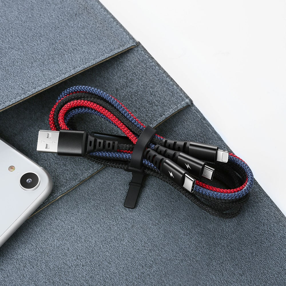 Armor Series 3 in 1 Lightning+Micro USB+Type-c Cable 1.2m