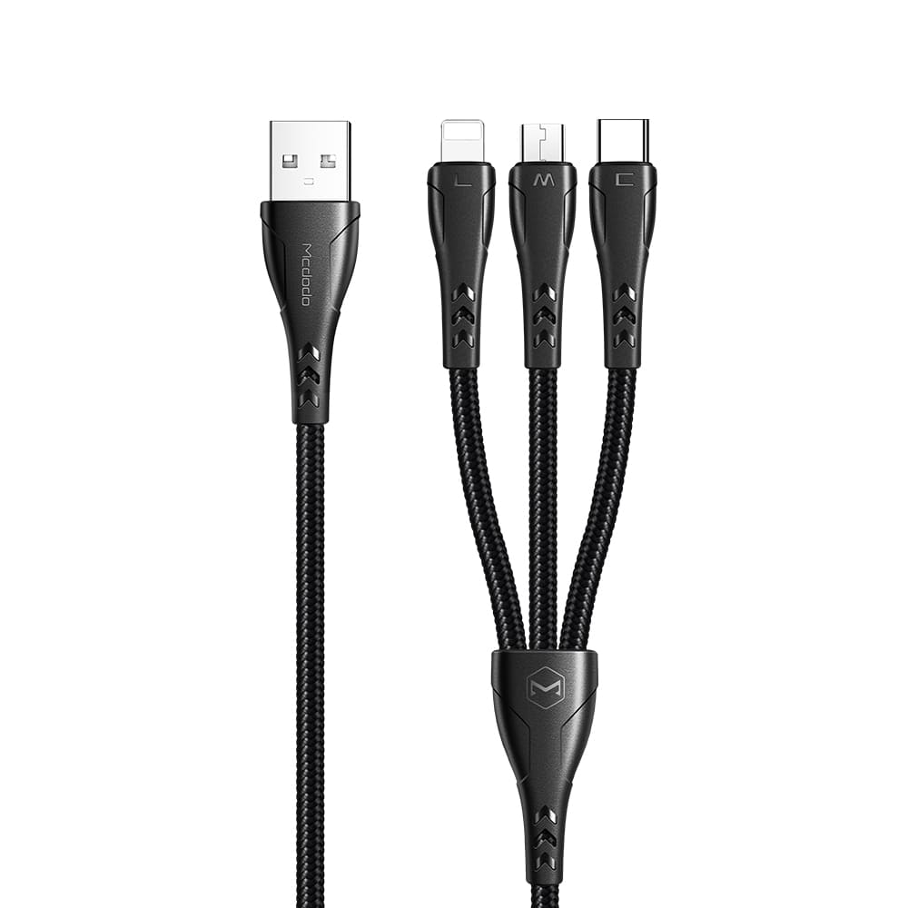 Mamba Series 3 in 1 Lightning+Micro USB+Type-c Cable 1.2m