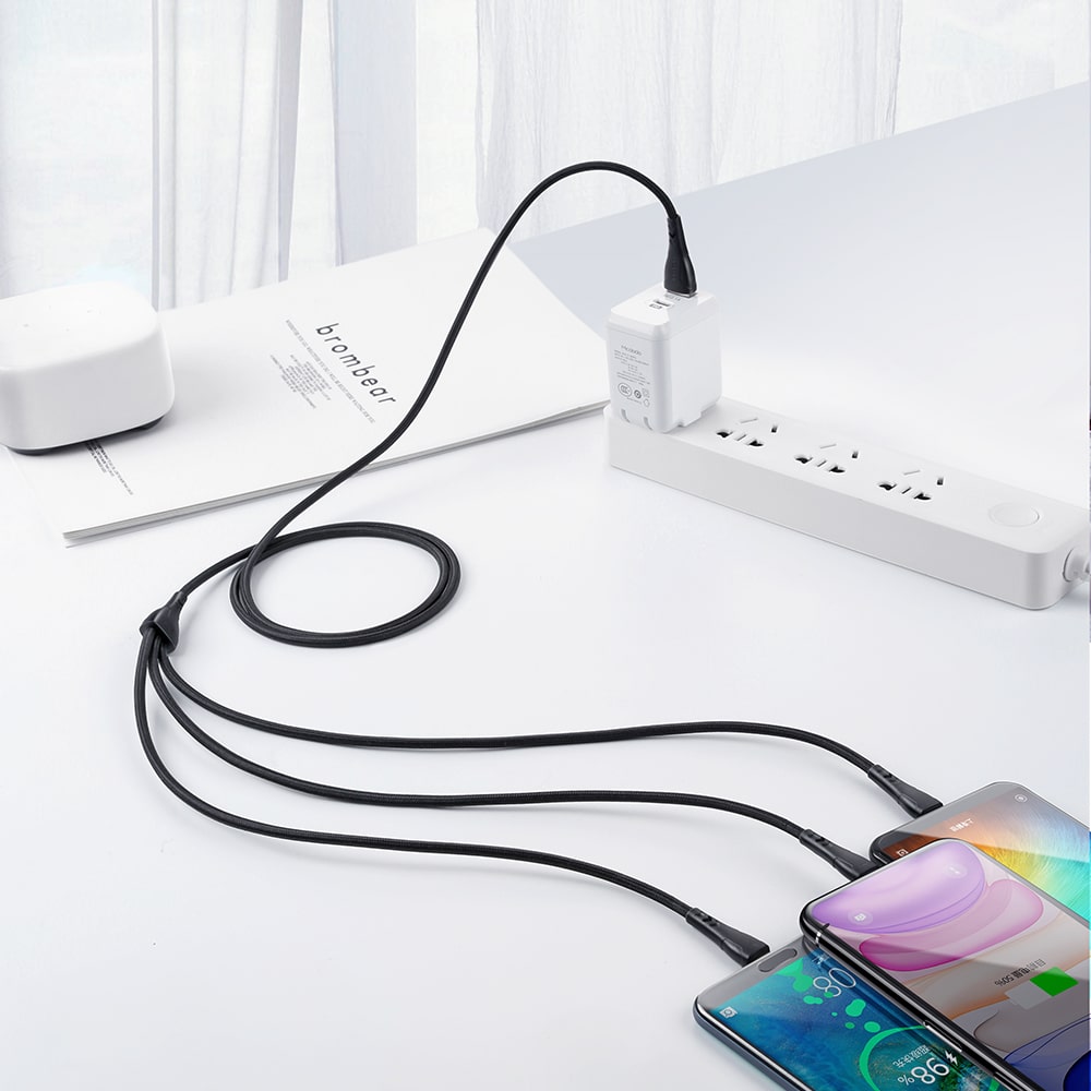 Mamba Series 3 in 1 Lightning+Micro USB+Type-c Cable 1.2m