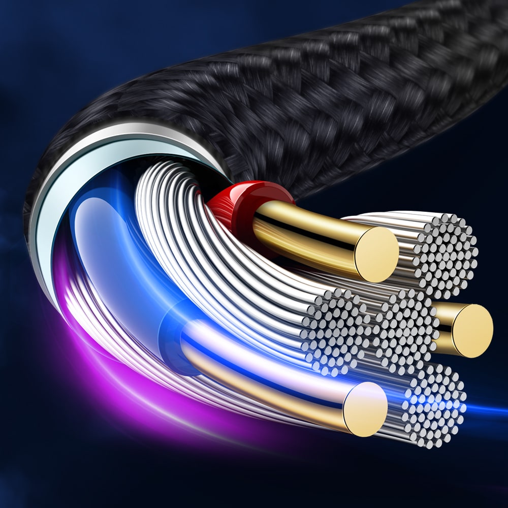 Mamba Series 3 in 1 Lightning+Micro USB+Type-c Cable 1.2m