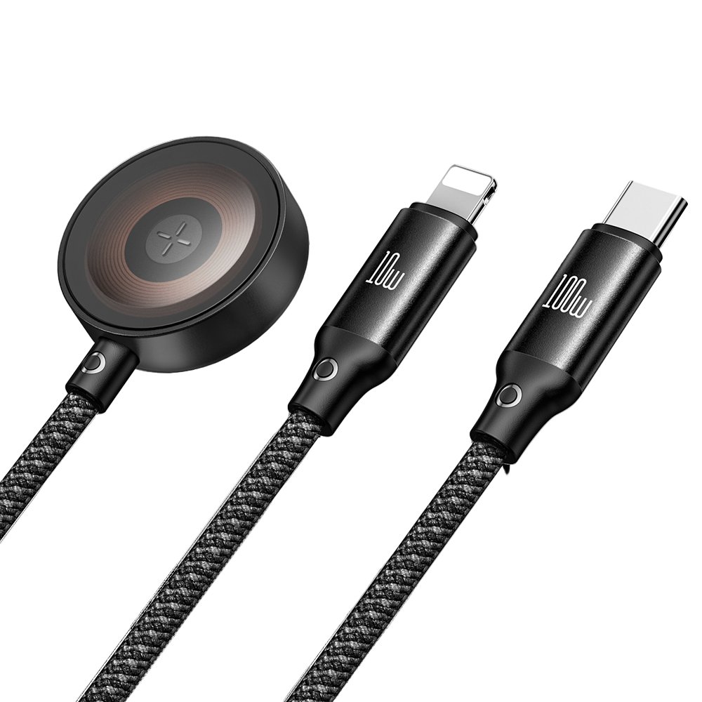 Mcdodo Type - C to L+C+Wireless Charger 100W Wireless Charging Cable For Apple Watch