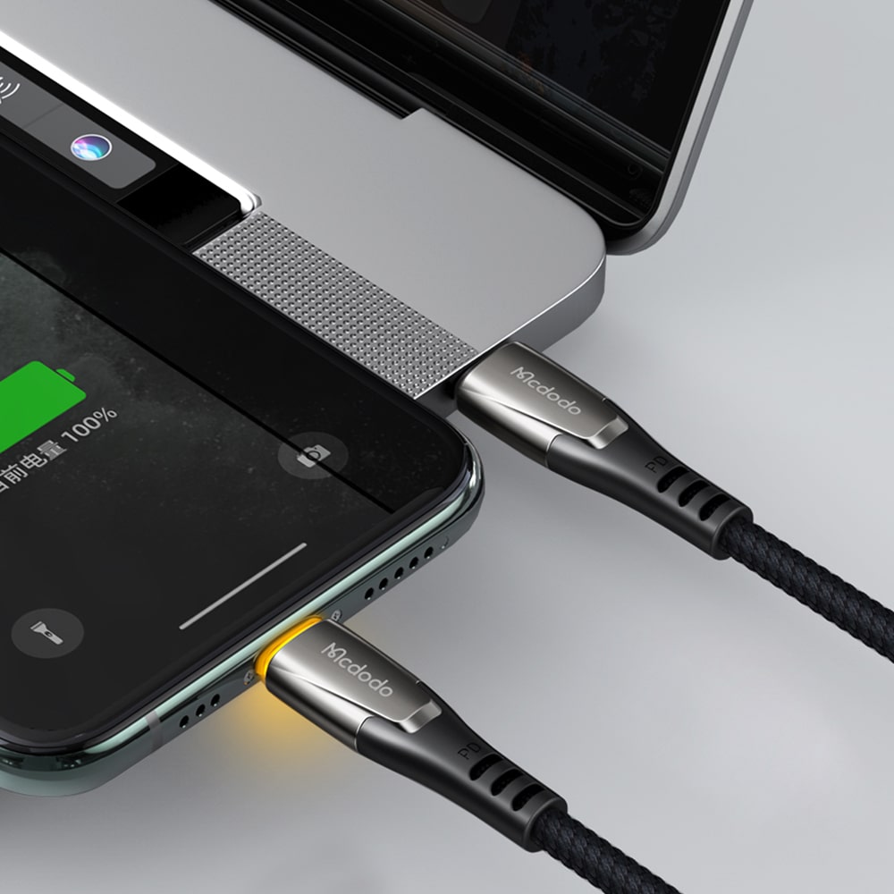 Porsche Series PD Type-c to Lightning Cable with LED 1.2m