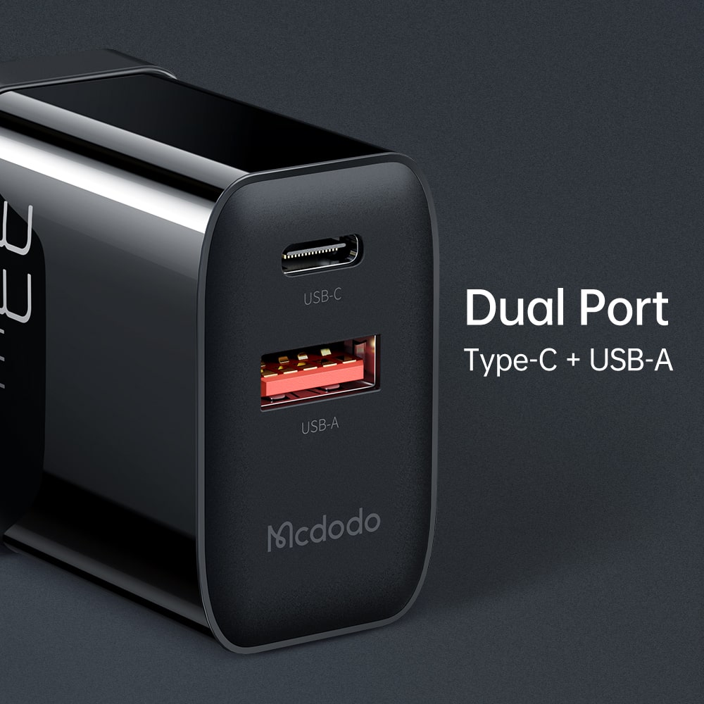 33W PD+QC Dual Port Charger (UK plug)