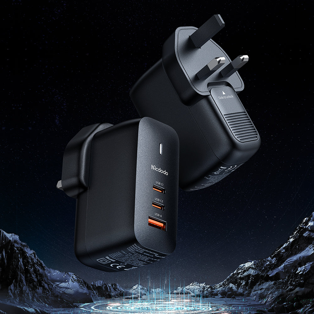 Mecha Series GaN 65W Dual Type-C + USB Mini Size Wall Charger (UK plug) Reddot winner 2021