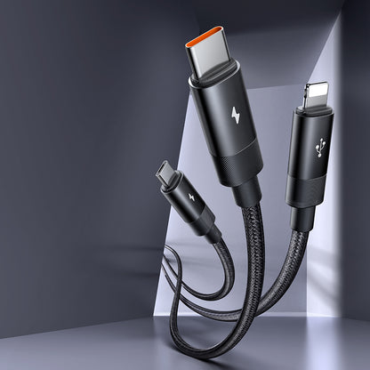 3 In 1 Multiple Nylon Braided Cable