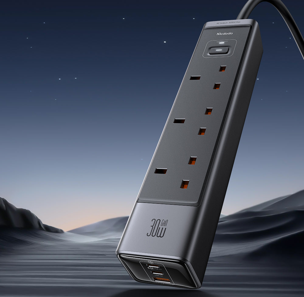6-in-1 30W GaN Surge  Protection Power Strip (UK)