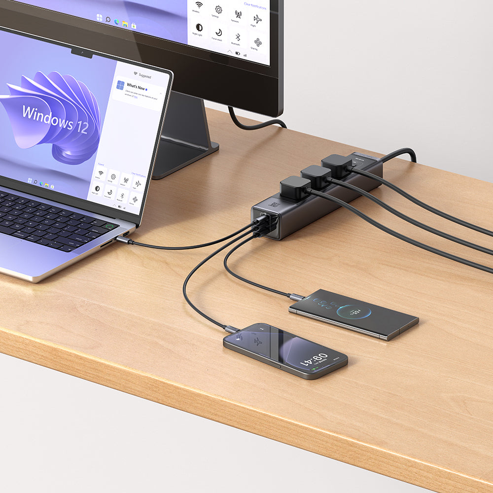 6-in-1 30W GaN Surge  Protection Power Strip (UK)