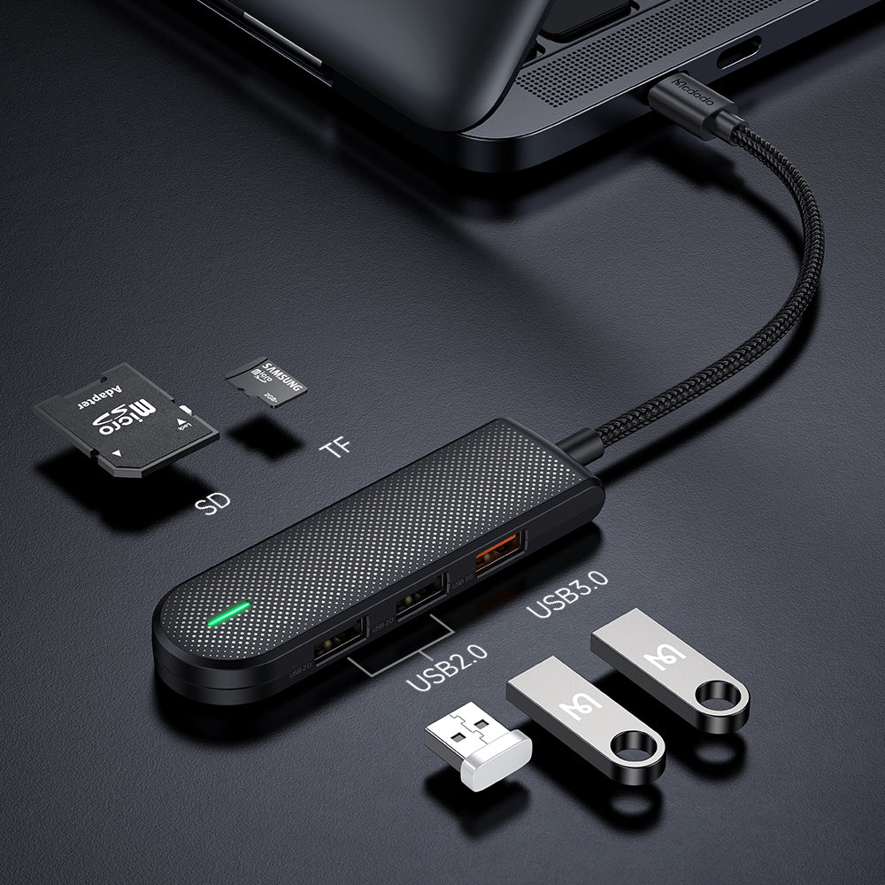 5 in 1 HUB  (USB2.0*2,USB3.0*1,SD/TF Card Slot*1)