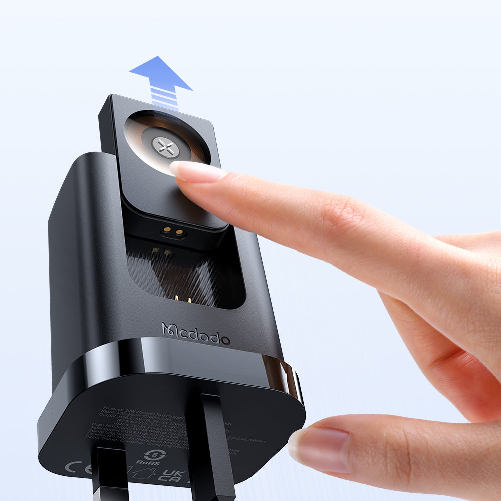 30W 1C+1A 2 in 1 Travel Charger with  Built-in Apple Watch Charger(UK)