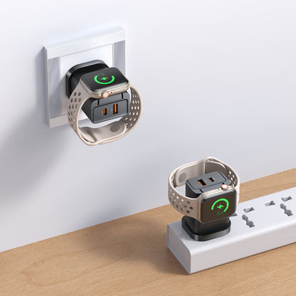 30W 1C+1A 2 in 1 Travel Charger with  Built-in Apple Watch Charger(UK)