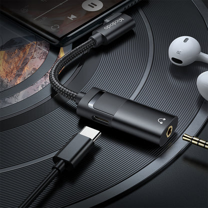 Type-C to Type-C and DC3.5mm  Audio Adapter 0.12m,  (60W PD Charging + Music Play+Call Function)