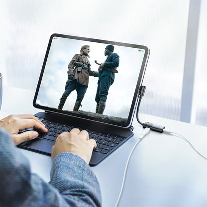 Type-C to Type-C and DC3.5mm  Audio Adapter 0.12m,  (60W PD Charging + Music Play+Call Function)