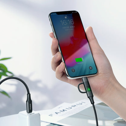 2 in 1 PD Fast Charge Data Cable Connector Type: Type-C to Type-C & Lightning