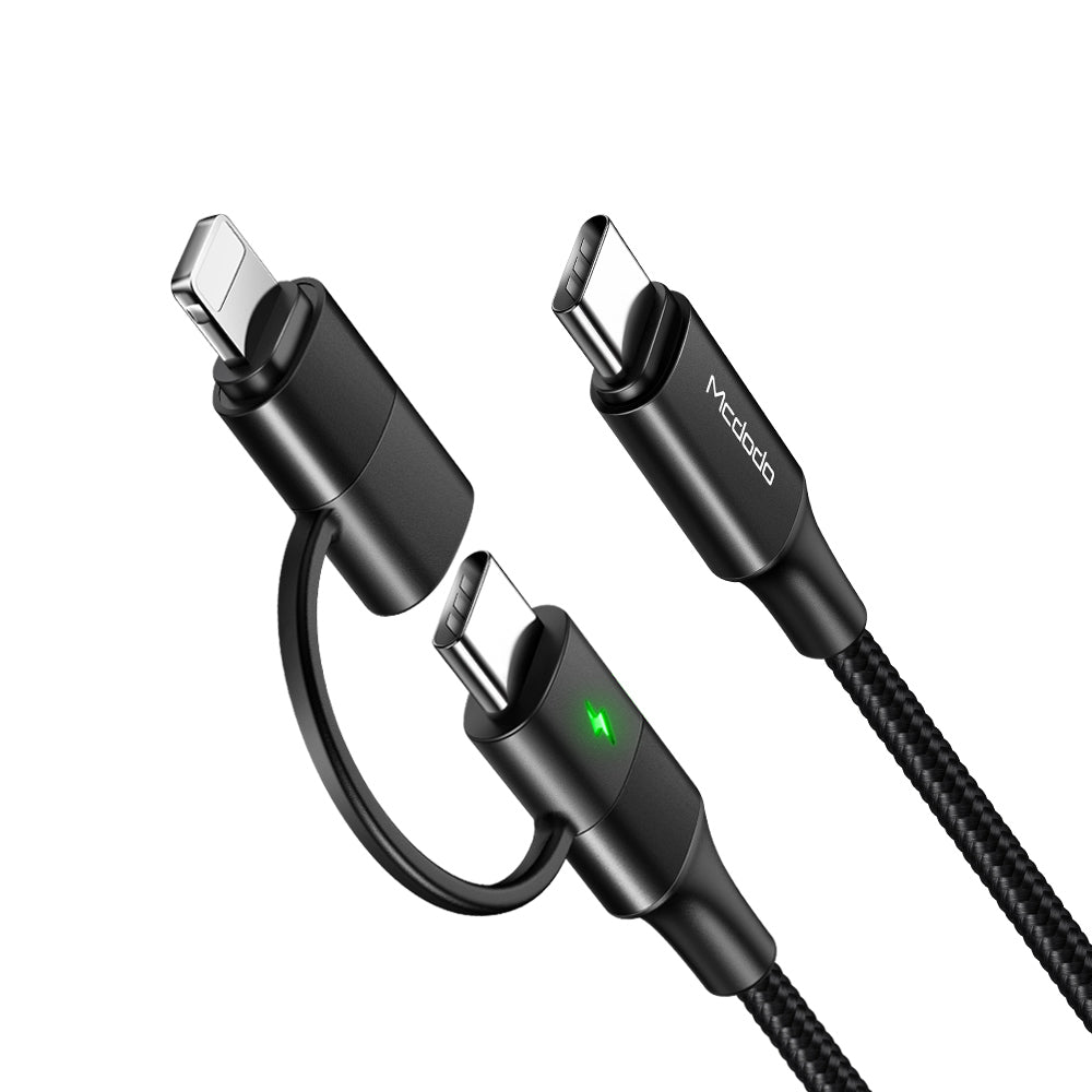 2 in 1 PD Fast Charge Data Cable Connector Type: Type-C to Type-C & Lightning