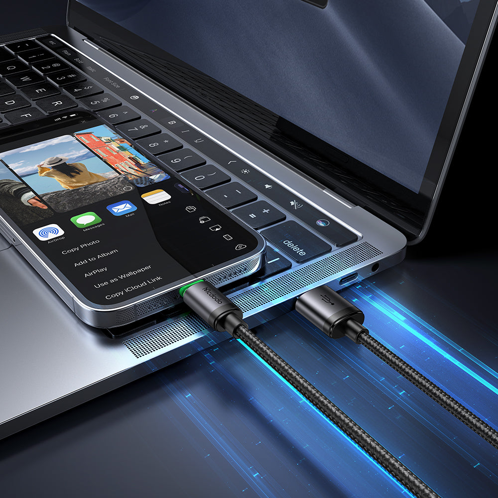 USB-A to Lightning Cable with  Charging Light 1m