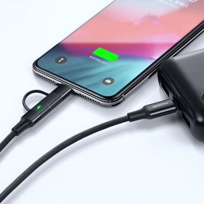 2 in 1 PD Fast Charge Data Cable Connector Type: Type-C to Type-C & Lightning