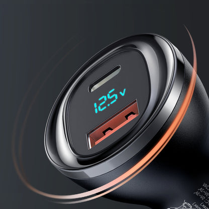 95W Digital Display 1C+1A PD Fast Car Charger