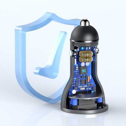 95W Digital Display 1C+1A PD Fast Car Charger