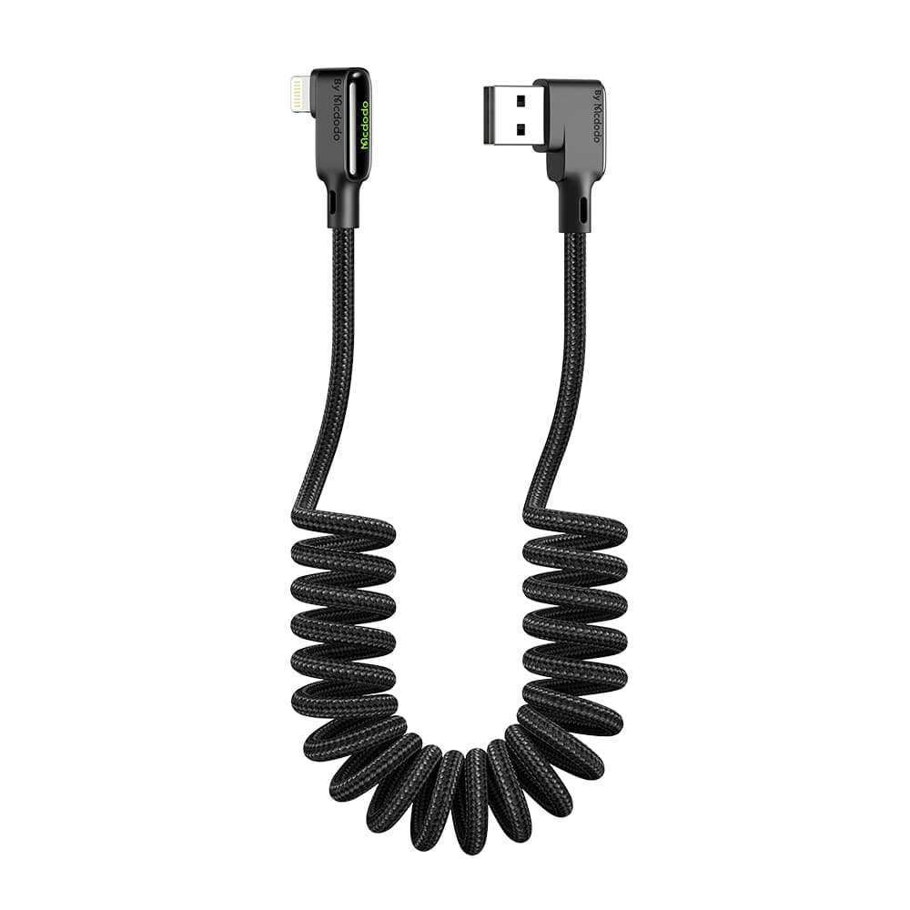 90 Degree Coil Lightning Data Cable 1.8m