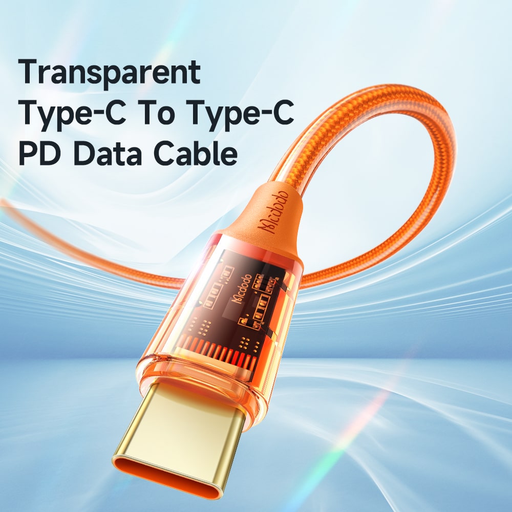 Amber Series Type-C to Type-C PD 100W Transparent Data Cable 1.2m