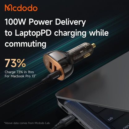 Mcdodo 100W 3-Port Digital Display PD Car Charger