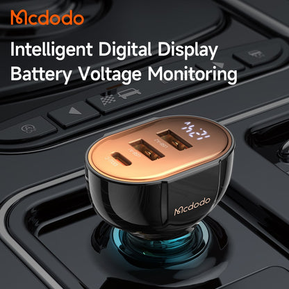 Mcdodo 100W 3-Port Digital Display PD Car Charger