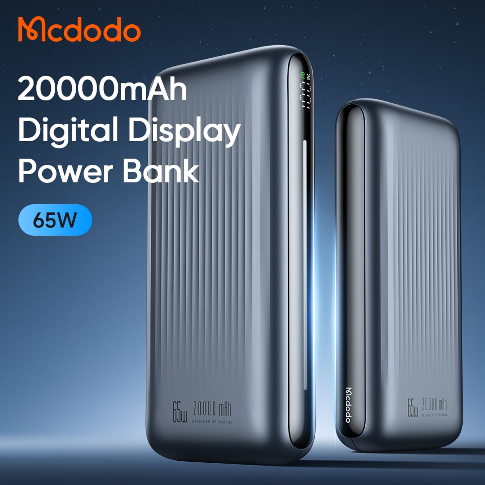 Mcdodo 20000mAh 65W Light Interaction Digital Display Power Bank