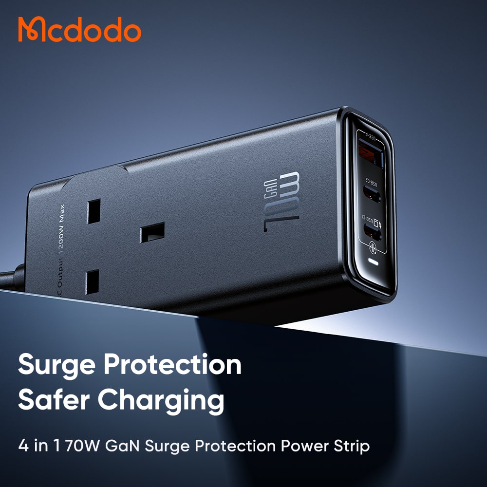 Mcdodo 4 in 1 70W GaN Surge Protection Power Strip