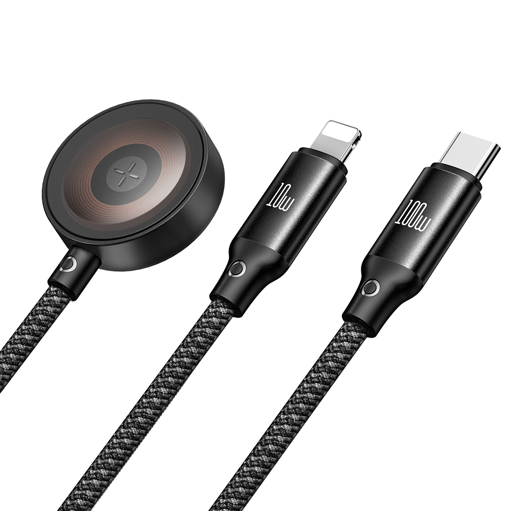 Mcdodo Type - C to L+C+Wireless Charger 100W Wireless Charging Cable For Apple Watch