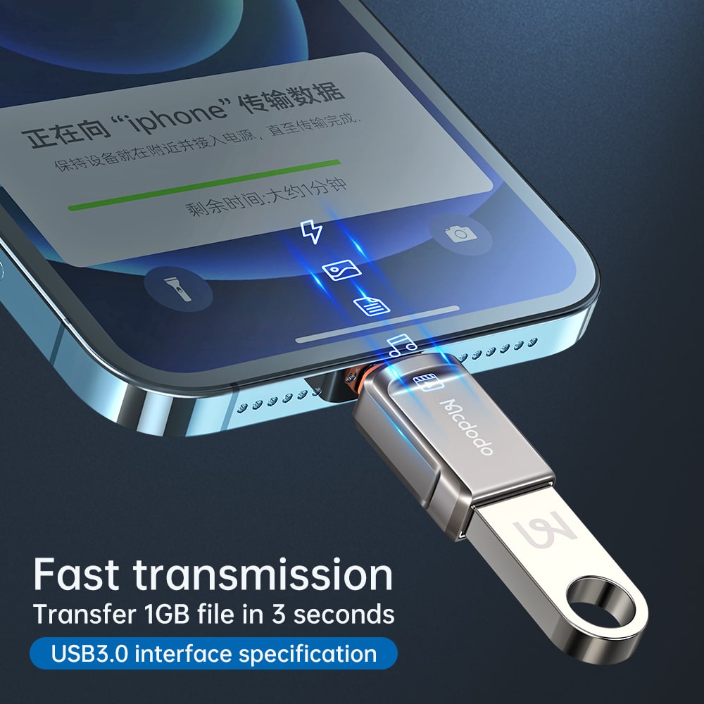 OTG USB-A 3.0 to Lightning Adapter