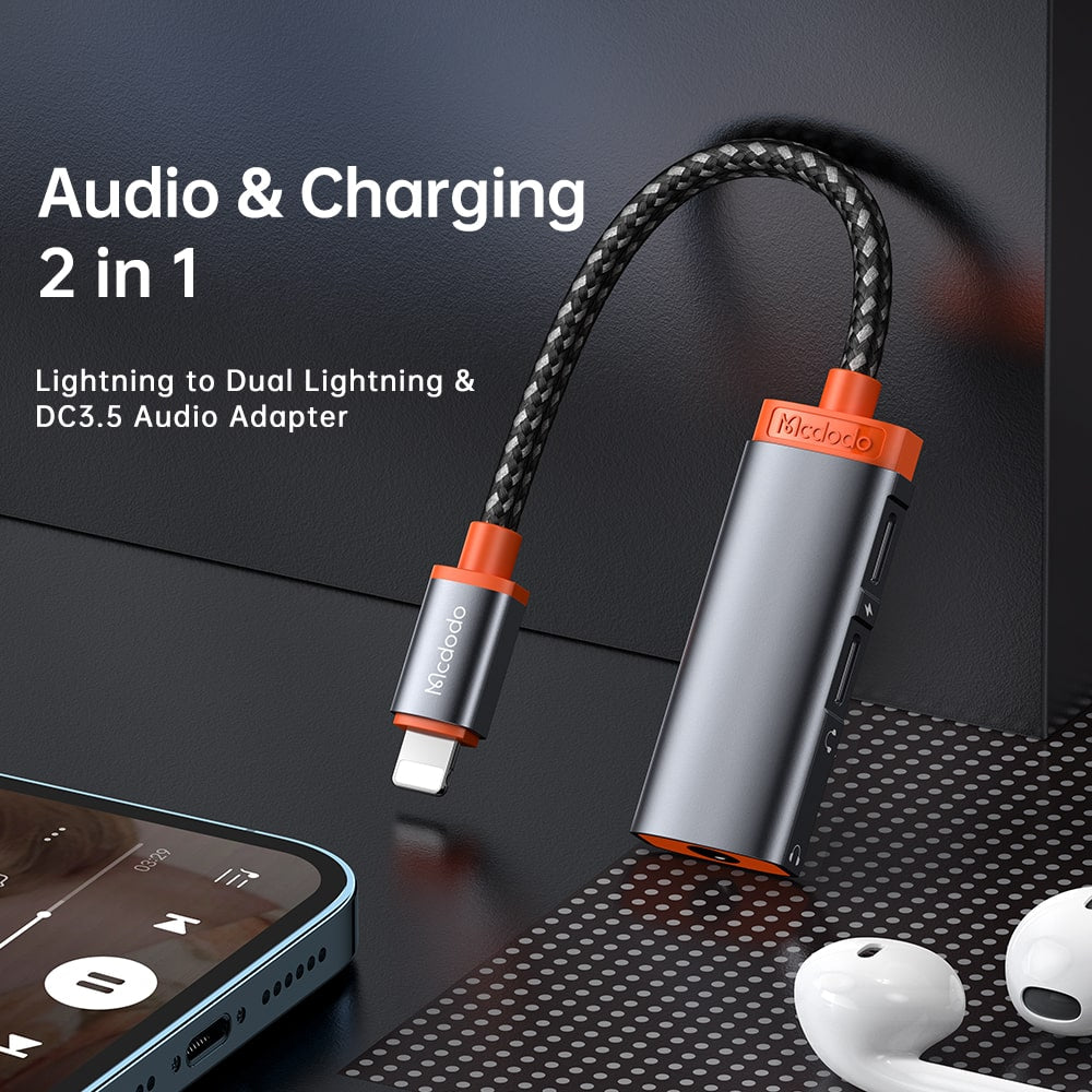 Oryx Series 3 in 1 Lighitning to DC3.5+Dual Lightning